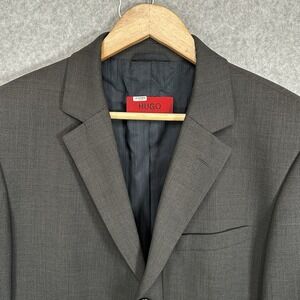 Hugo Boss Mens Suit Jacket Albo/Hago Wool Stretch Gray‎ Blazer Size 44